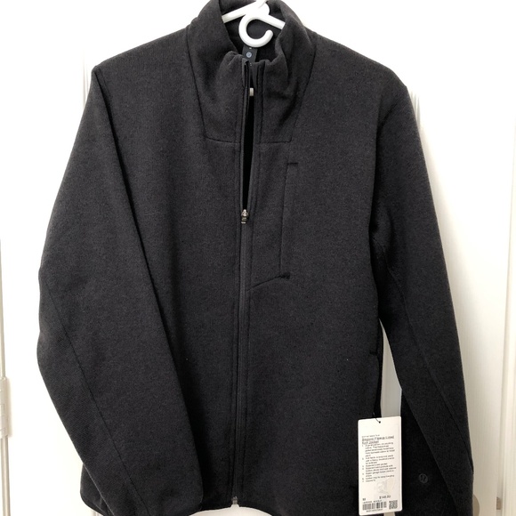NWT Men's LULULEMON Sojourn Fleece-Lined Knit Jacket BLACK Size Medium M - Picture 1 of 5